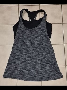 Lululemon Twist and Toil Tank – Heathered Black / Black (8)